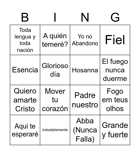 BINGO REFUGIO Bingo Card