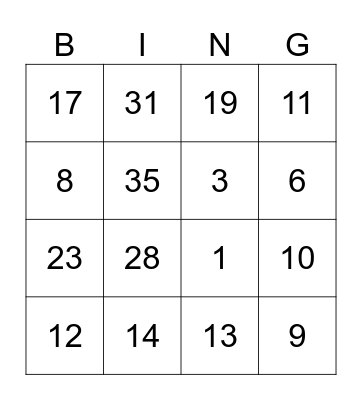 SCIENCE DAY Bingo Card