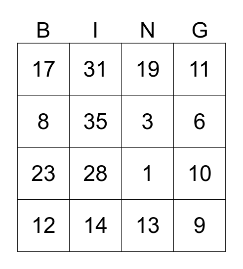SCIENCE DAY Bingo Card
