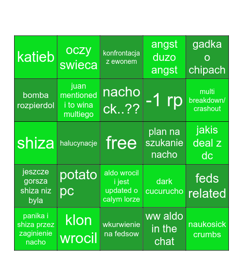 bingo dred stream dzien 48 Bingo Card