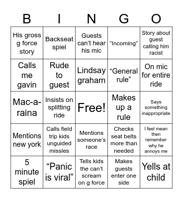 Dennis againis Bingo Card