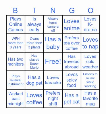 iDENTIFY Bingo Card