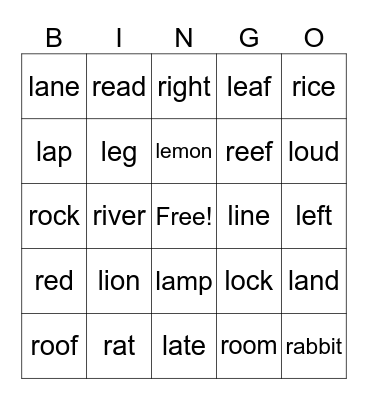 Let's Race Bingo Card