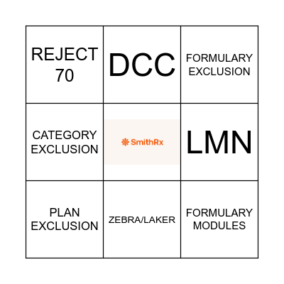 SmithRx Exclusions Bingo Card