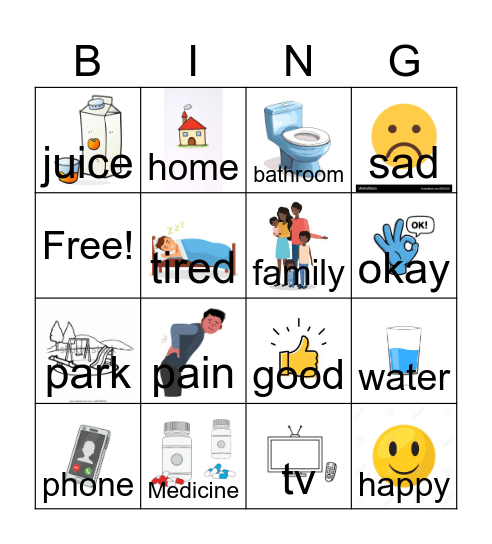 WantsFeelings+needs Bingo Card