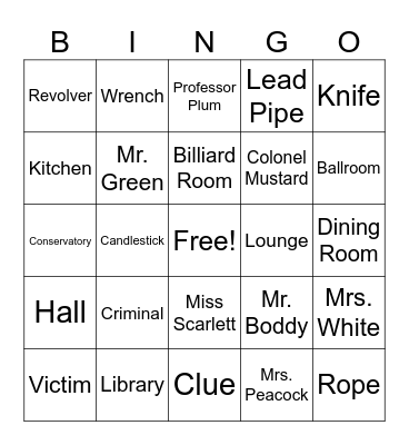 I Don't Have a CLUE Bingo Card