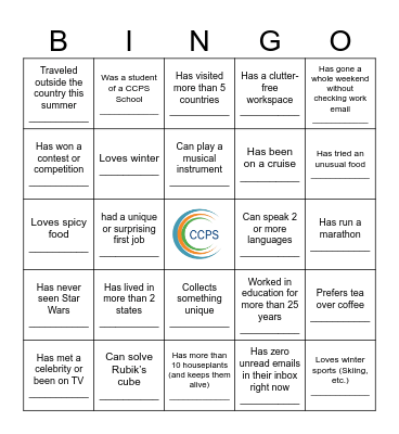 Find Someone Who... Bingo Card