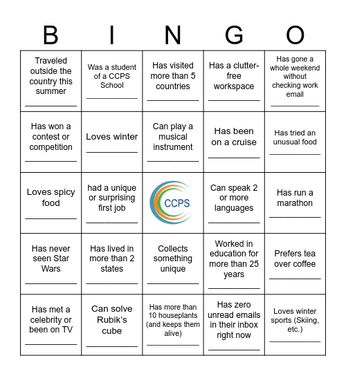 Find Someone Who... Bingo Card