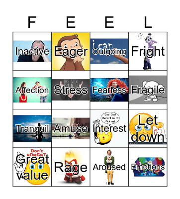 Emotions and Feelings 2 Bingo Card