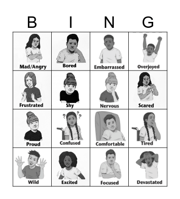 Zones of Regulation Bingo! Updated Imagery Bingo Card
