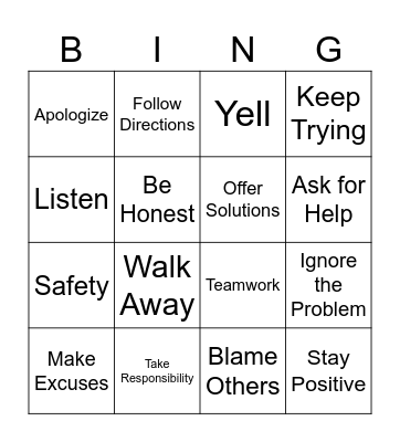 Sams first day Bingo Card
