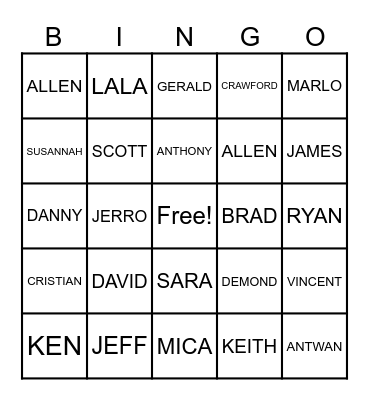 OUR FRIENDS AT ROGERS Bingo Card