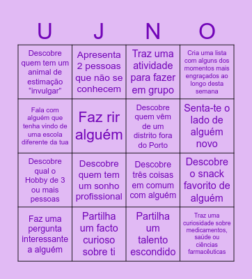 Bingo social U.Júnior 2026 Bingo Card