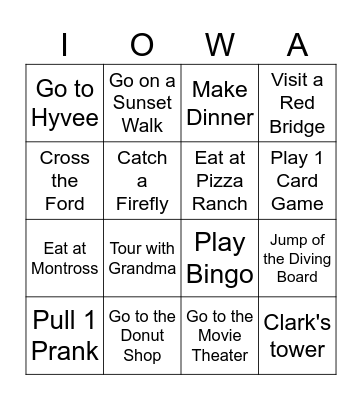 Winterset 2026 Bingo Card