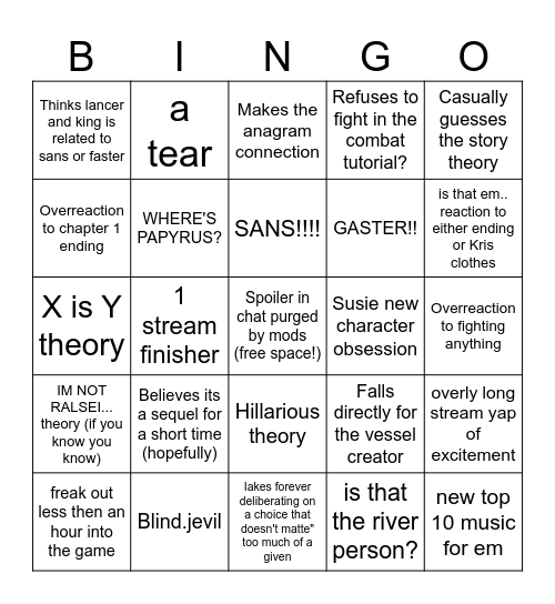Em Bingo Card