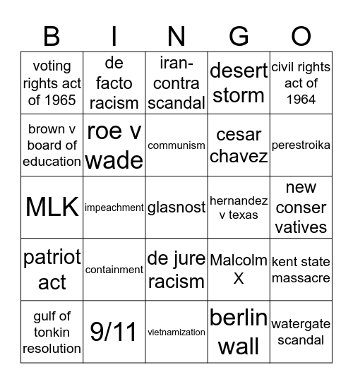 Final Bingo Card