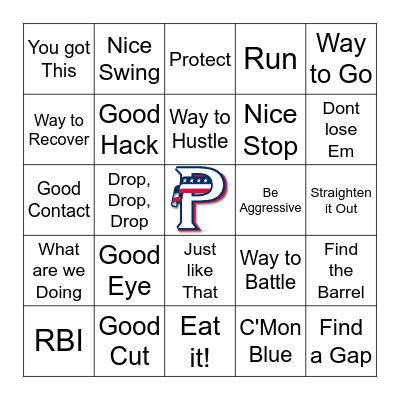 Travel Baseball Bingo Card