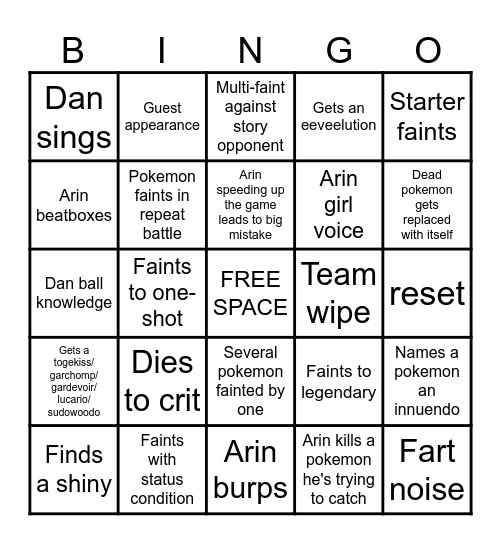 Grumplocke Bingo Card