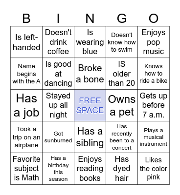 Icebreaker Bingo: Find Someone Who Bingo Card