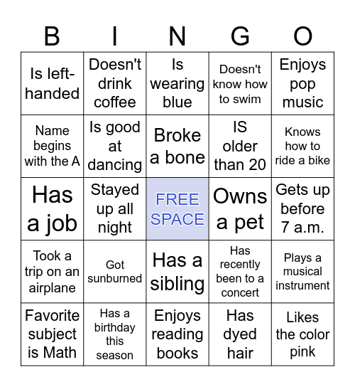 Icebreaker Bingo: Find Someone Who Bingo Card
