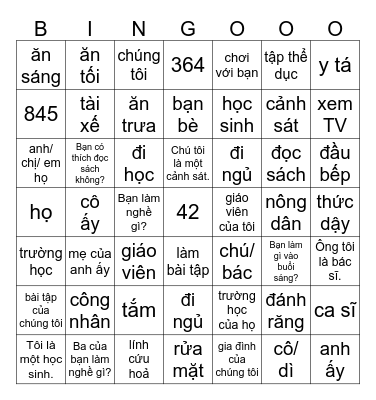 TIMES Bingo Card