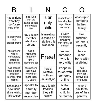 Find someone who... Bingo Card