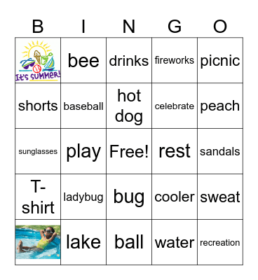 Summer Time Fun Time! Bingo Card