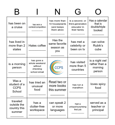 Find Someone Who... Bingo Card