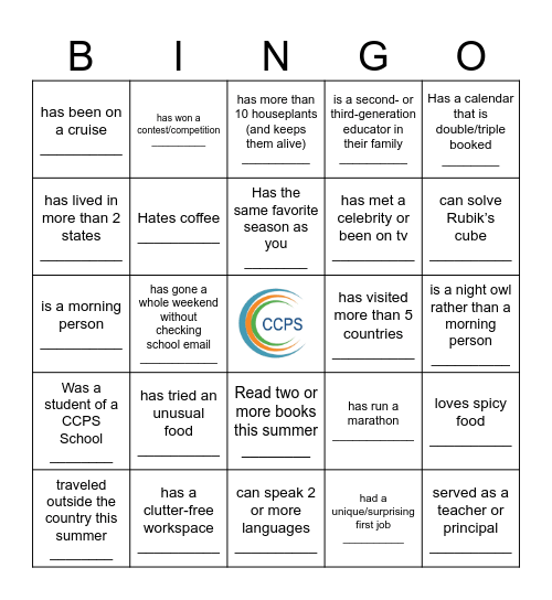 Find Someone Who... Bingo Card