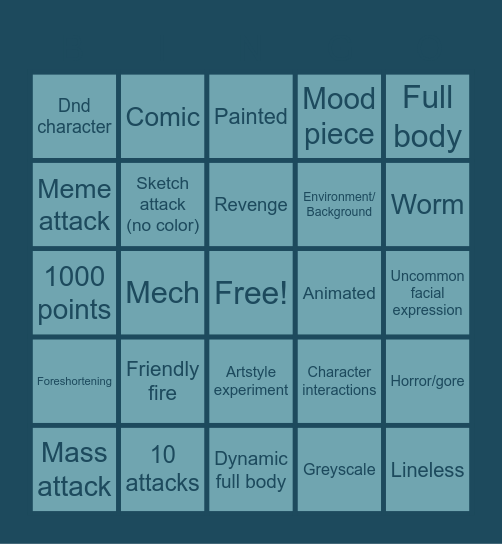 ARTFIGHT BINGO Card