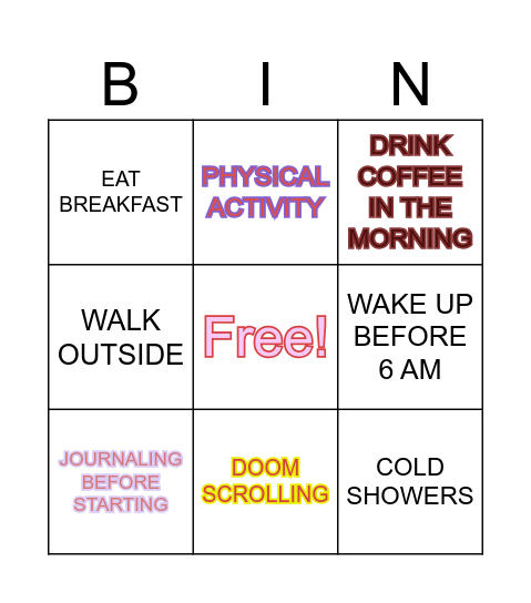 Wake up its time for BINGO Card