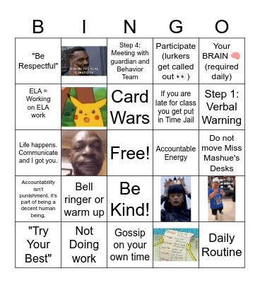 Survive & Thrive Miss Mashue BINGO Card
