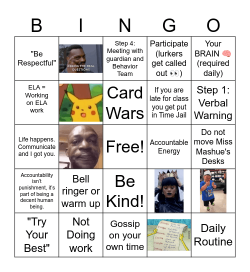 Survive & Thrive Miss Mashue BINGO Card