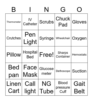 Medical Terminology Bingo Card