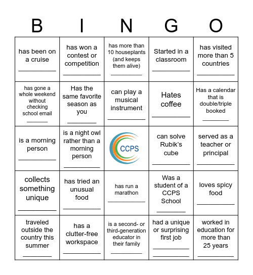 Find Someone Who... Bingo Card