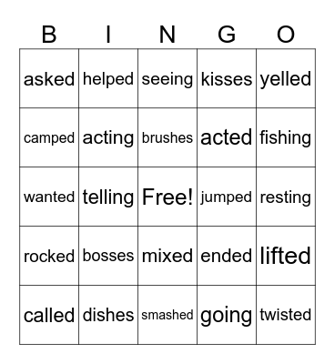 Longer Words 1 Bingo Card