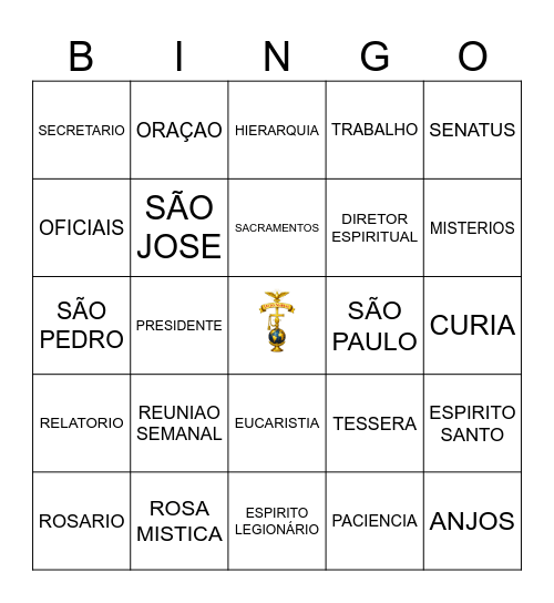 Legião de maria Bingo Card