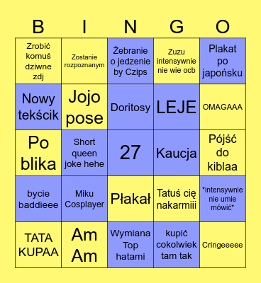Piątek BINGO Card