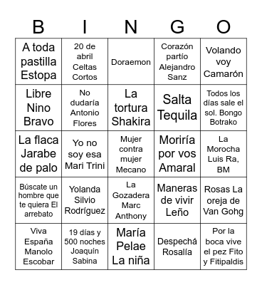 Bingo 60 Fran Bingo Card