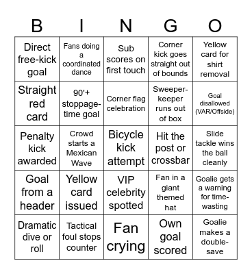 World Cup BINGO Card