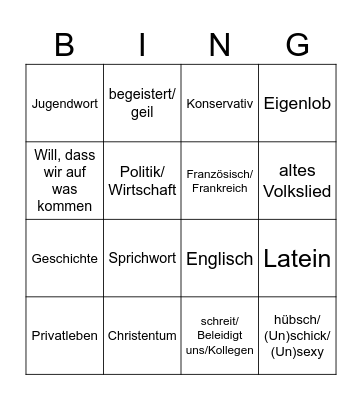 Lätsch Bingo Card