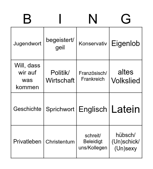 Lätsch Bingo Card