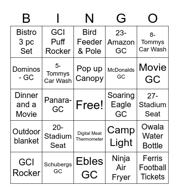 MAD BINGO Card