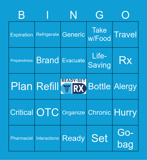 Preparedness & Prescriptions Bingo Card