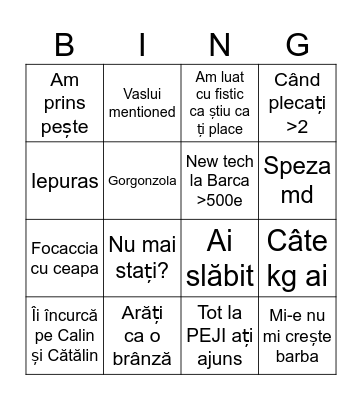 Italy Bingo Card