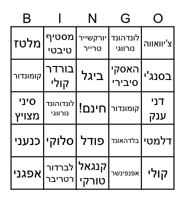 גזעי כלבים Bingo Card