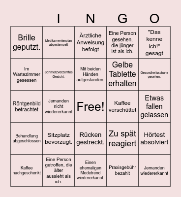 Patientenbingo Card