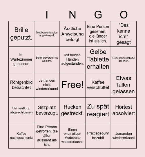 Patientenbingo Card