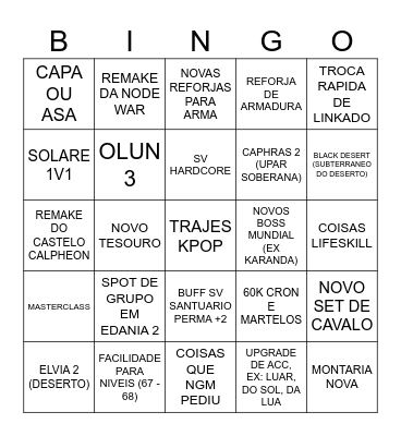 BOQUETE 2026 Bingo Card