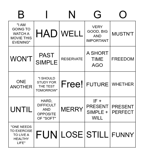 BOOK 4 REVIEW BINGO! Bingo Card